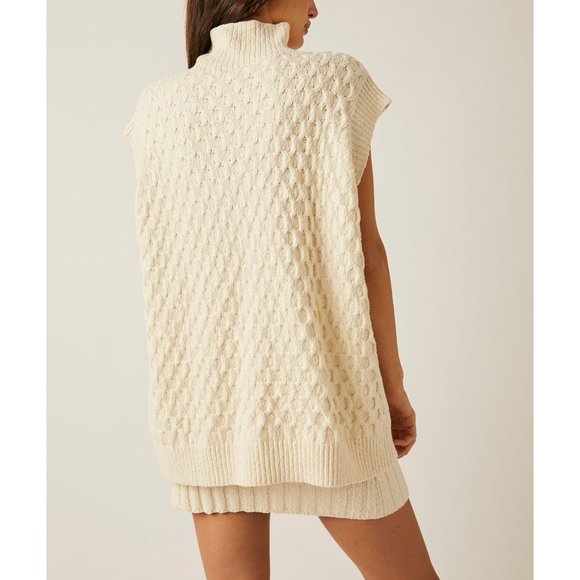 Free People Cream Textured Sweater & Mini Skirt Set - Picture 7 of 10